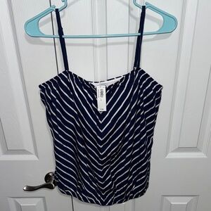 Old Navy Navy and White Chevron Camisole